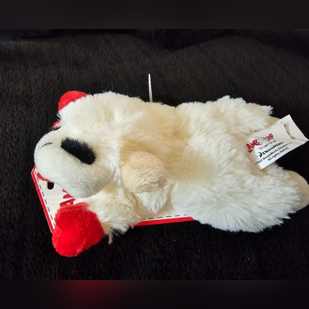Lamb Chop Plush Toy with Red Accents